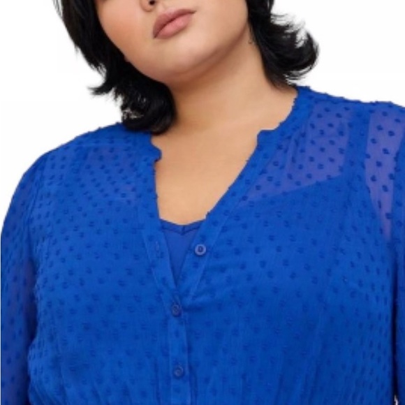 NWT Torrid Pleated Blue Flowy Dress - Picture 3 of 7